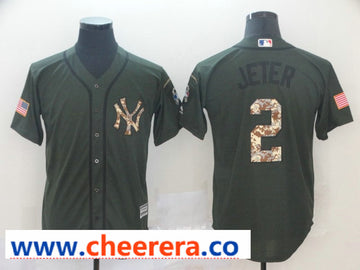 MLB Derek Jeter Los Angeles Dodgers olive Salute To Service jersey
