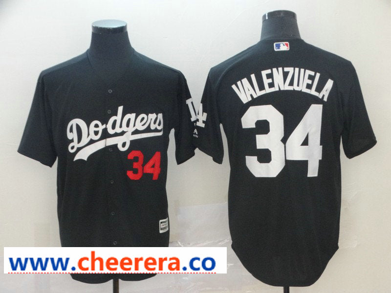 MLB Fernando Valenzuela Los Angeles Dodgers black jersey