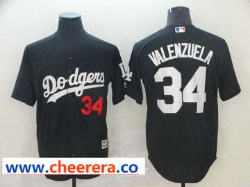 MLB Fernando Valenzuela Los Angeles Dodgers black jersey
