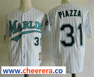 MLB Mike Piazza Miami Marlins white Throwback jersey