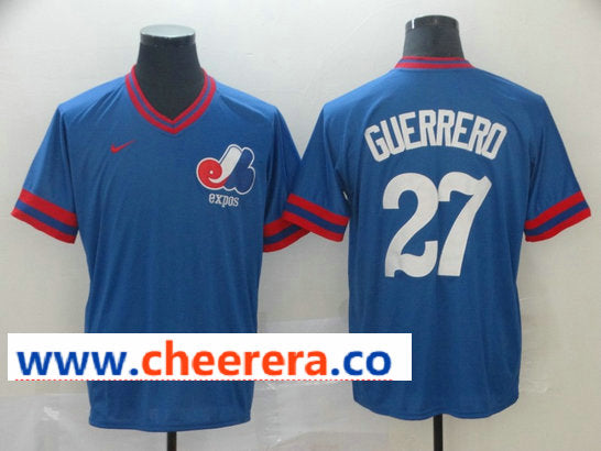 MLB Vladimir Guerrero Washington Nationals blue Throwback jersey