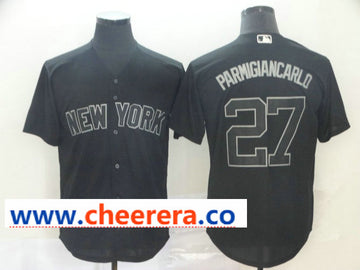 MLB Giancarlo Stanton Parmigiancarlo New York Yankees black jersey