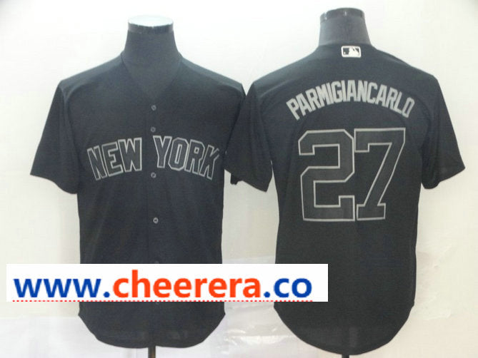 MLB Giancarlo Stanton Parmigiancarlo New York Yankees black jersey