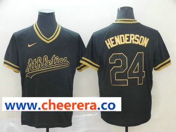 MLB Rickey Henderson Oakland Athletics black Legend jersey