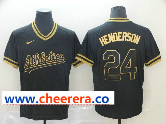MLB Rickey Henderson Oakland Athletics black Legend jersey