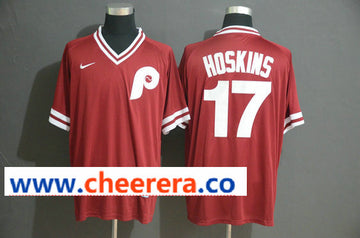 MLB Rhys Hoskins Philadelphia Phillies red Throwback jersey
