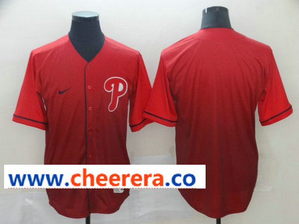 MLB Blank Philadelphia Phillies red Fashion jersey