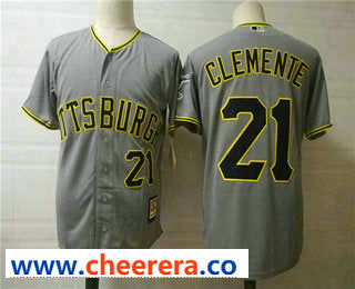 MLB Roberto Clemente Pittsburgh Pirates gray Throwback jersey