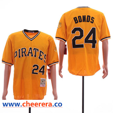 MLB Barry Bonds Pittsburgh Pirates orange Cooperstown jersey