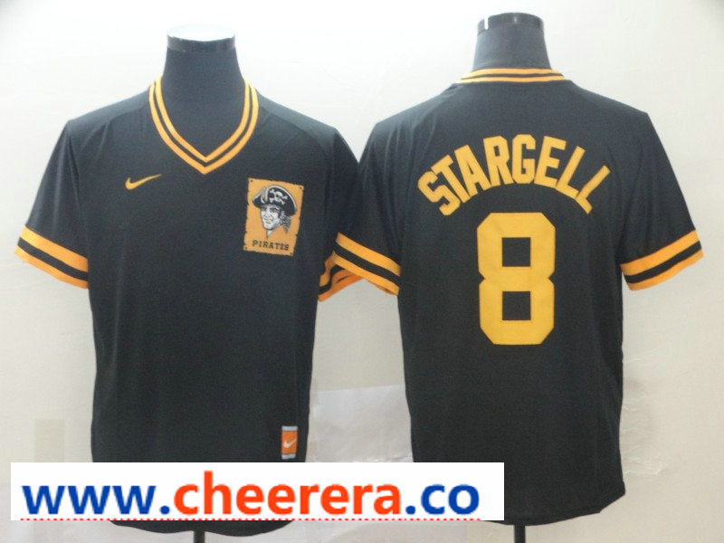 MLB Willie Stargell Pittsburgh Pirates black Throwback jersey