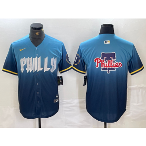 MLB Blank Logo Philadelphia Phillies blue City Connect jersey