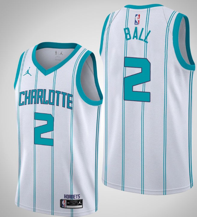 Man's Charlotte Hornets white jersey