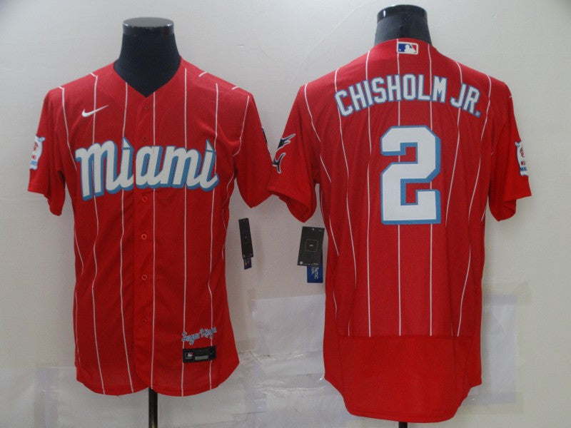 Jazz Chisholm Jr Miami Marlins red City Connect jersey