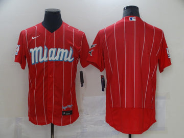Custom Miami Marlins red City Connect jersey