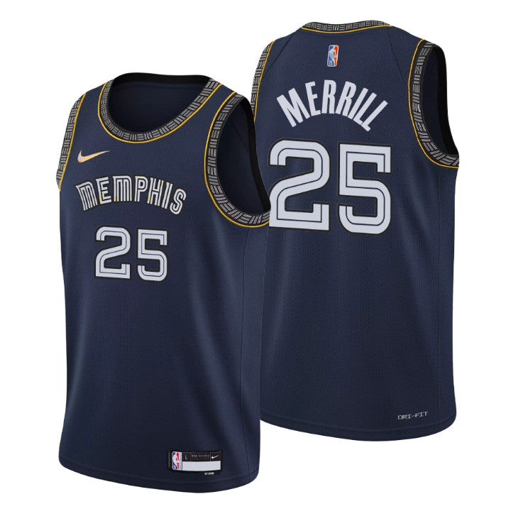 Merrill Memphis Grizzlies navy jersey