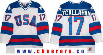 Jack O'Callahan Team USA Hockey white Throwback jersey