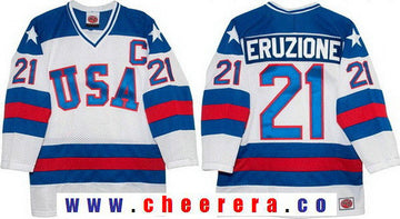Mike Eruzione Team USA Hockey white Throwback jersey