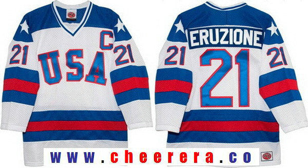Mike Eruzione Team USA Hockey white Throwback jersey