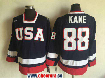 Patrick Kane Nike Team USA Hockey navy Throwback jersey