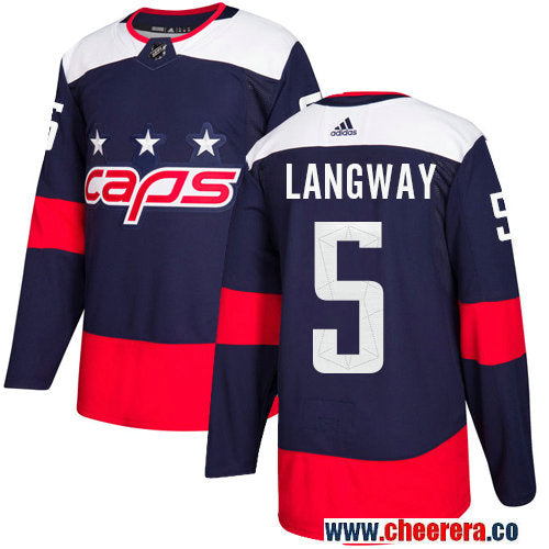 Adidas Rod Langway Washington Capitals navy Stadium Series jersey