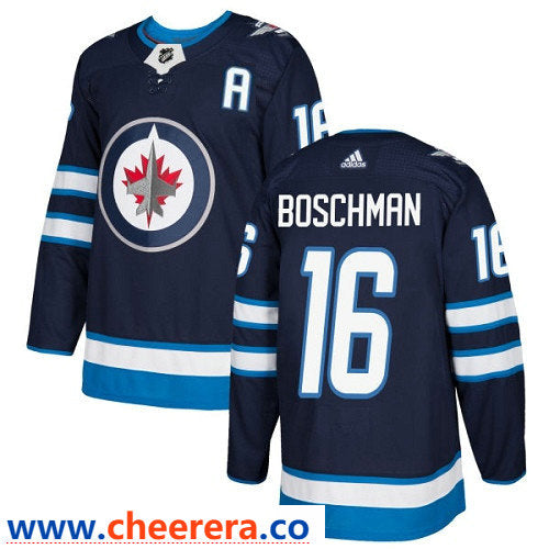 Adidas Laurie Boschman Winnipeg Jets navy Authentic jersey