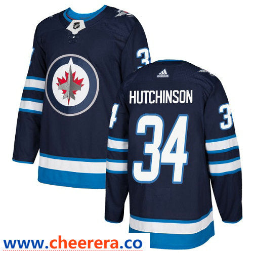 Adidas Michael Hutchinson Winnipeg Jets navy Authentic jersey
