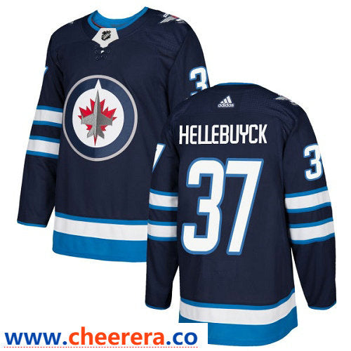 Adidas Connor Hellebuyck Winnipeg Jets navy Authentic jersey