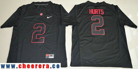 Jalen Hurts Alabama Crimson Tide black Lights Out jersey
