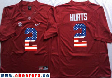 Jalen Hurts Alabama Crimson Tide red Fashion jersey
