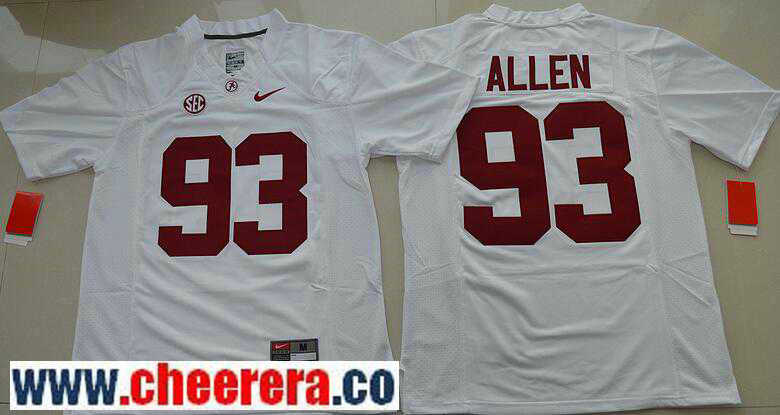 Jonathan Allen Alabama Crimson Tide white Limited jersey