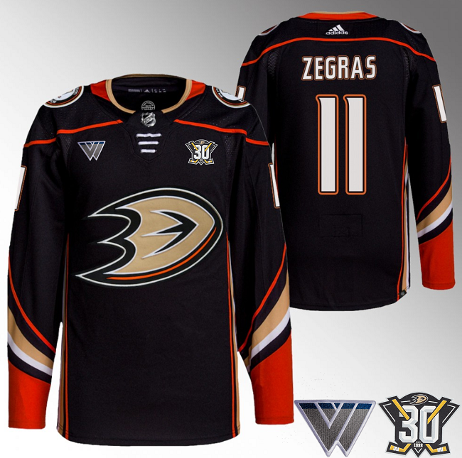 Trevor Zegras Anaheim Ducks black jersey