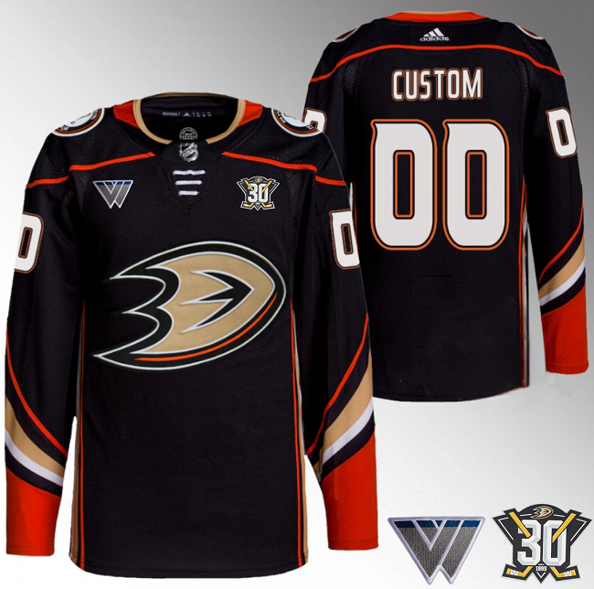 Custom Anaheim Ducks black jersey
