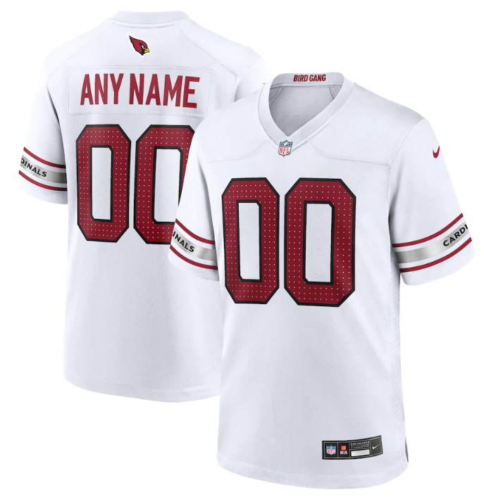 Custom Arizona Cardinals white Game jersey