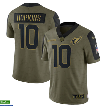 DeAndre Hopkins Nike Arizona Cardinals olive Salute To Service jersey