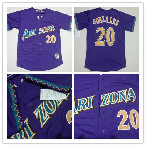 Luis Gonzalez Majestic Arizona Diamondbacks purple Throwback jersey