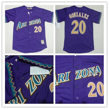 Luis Gonzalez Majestic Arizona Diamondbacks purple Throwback jersey