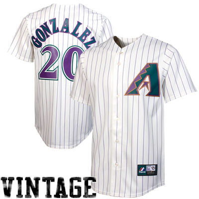 Luis Gonzalez Arizona Diamondbacks white Throwback jersey