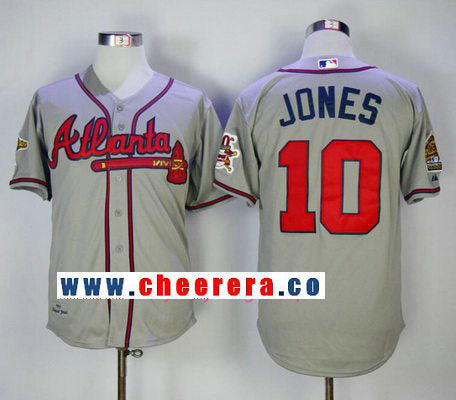 Chipper Jones Atlanta Braves gray Throwback jersey