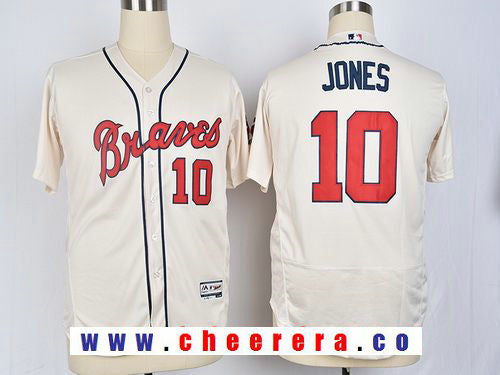 Chipper Jones Atlanta Braves cream jersey