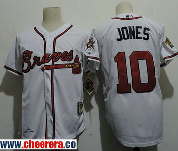 Chipper Jones Atlanta Braves white Throwback jersey