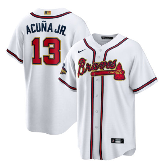 Ronald Acu Atlanta Braves white jersey