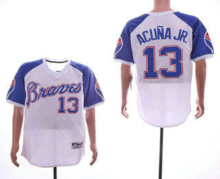 Ronald Acuna Jr Atlanta Braves white Throwback jersey