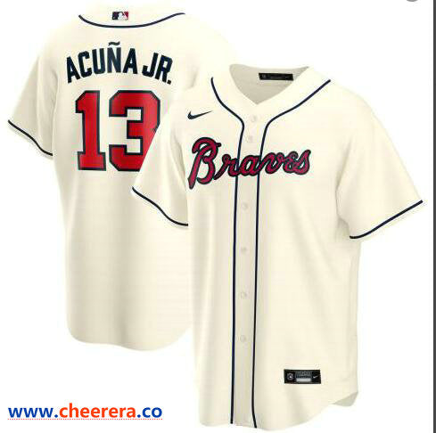 Ronald Acuna Jr Atlanta Braves cream jersey