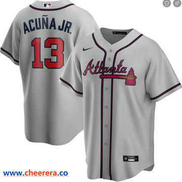 Ronald Acuna Jr Atlanta Braves gray jersey