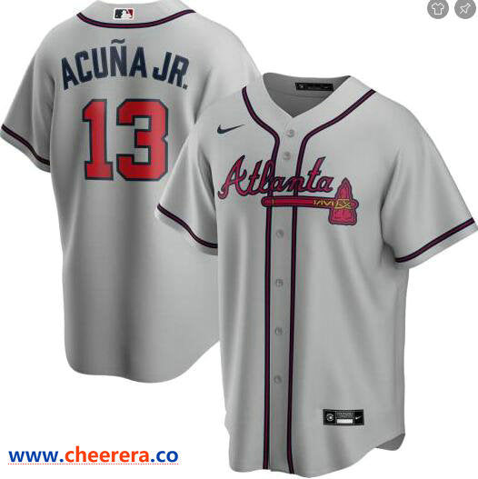 Ronald Acuna Jr Atlanta Braves gray jersey