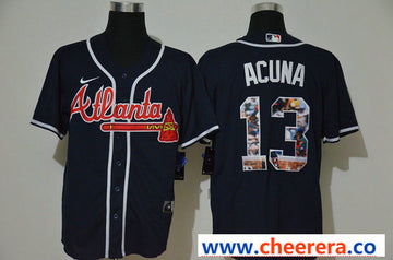 Ronald Acuna Jr Atlanta Braves navy jersey