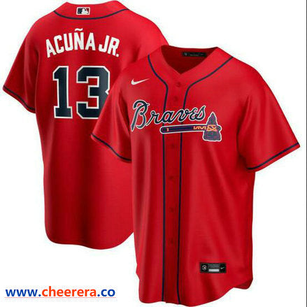 Ronald Acuna Jr Atlanta Braves red jersey