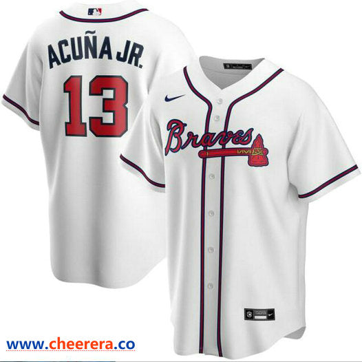 Ronald Acuna Jr Atlanta Braves white jersey
