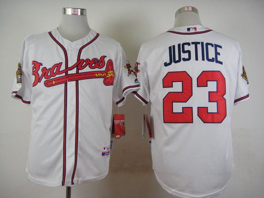 David Justice Atlanta Braves white Home jersey