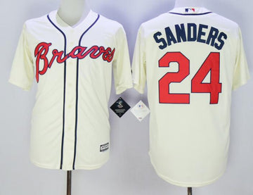 Deion Sanders Atlanta Braves cream jersey